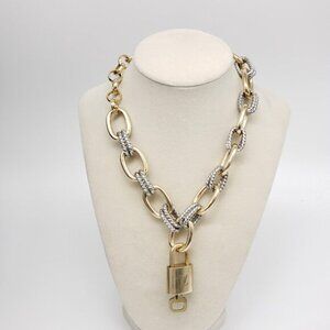Gold-Plated Necklace with Authentic Louis Vuitton Padlock